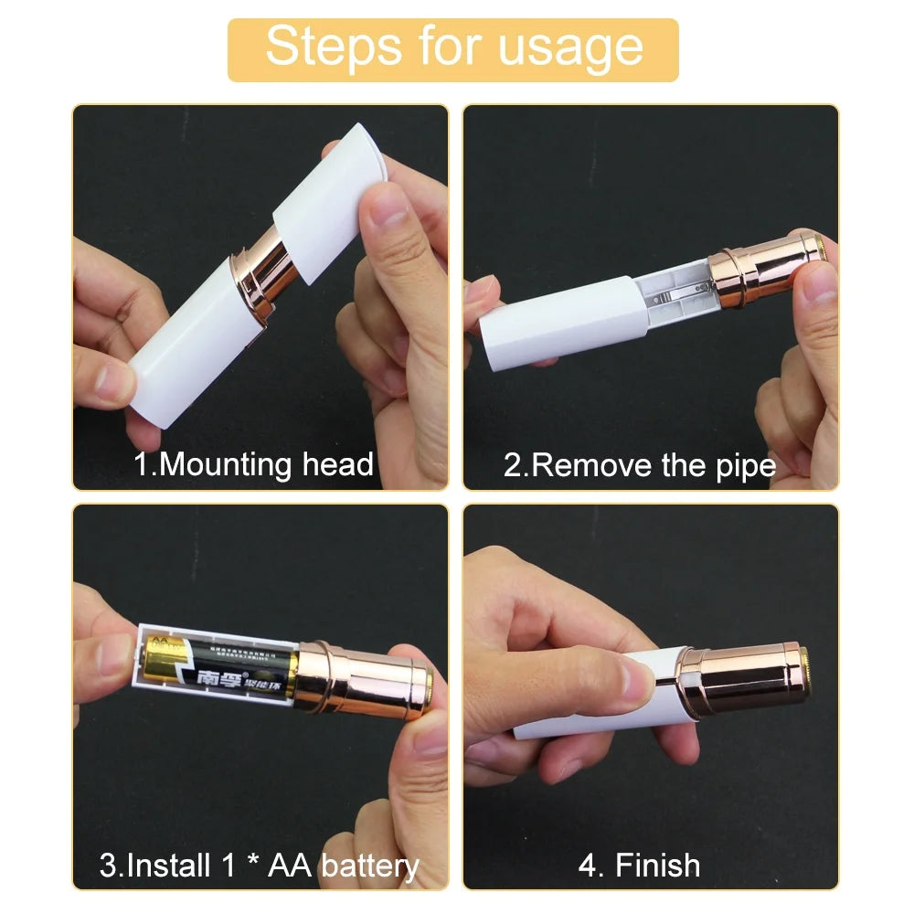 Facial Hair Remover Women Electric Facial Hair Shaver for Cheek, Armpit, Chin, and Full Body