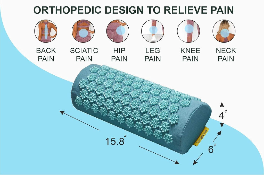 Acupressure Mat and Pillow Set | Acupuncture Mat for Back and Neck Pain Relief | Pranamat Inspired Accupressure Mats for Stress, Sciatic Pain, Feet Massage | Eco-Friendly Travel Bag Included