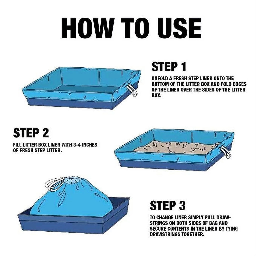 Drawstring Litter Box Liners Scented, Jumbo Size, 36" X 19" - 7 Count