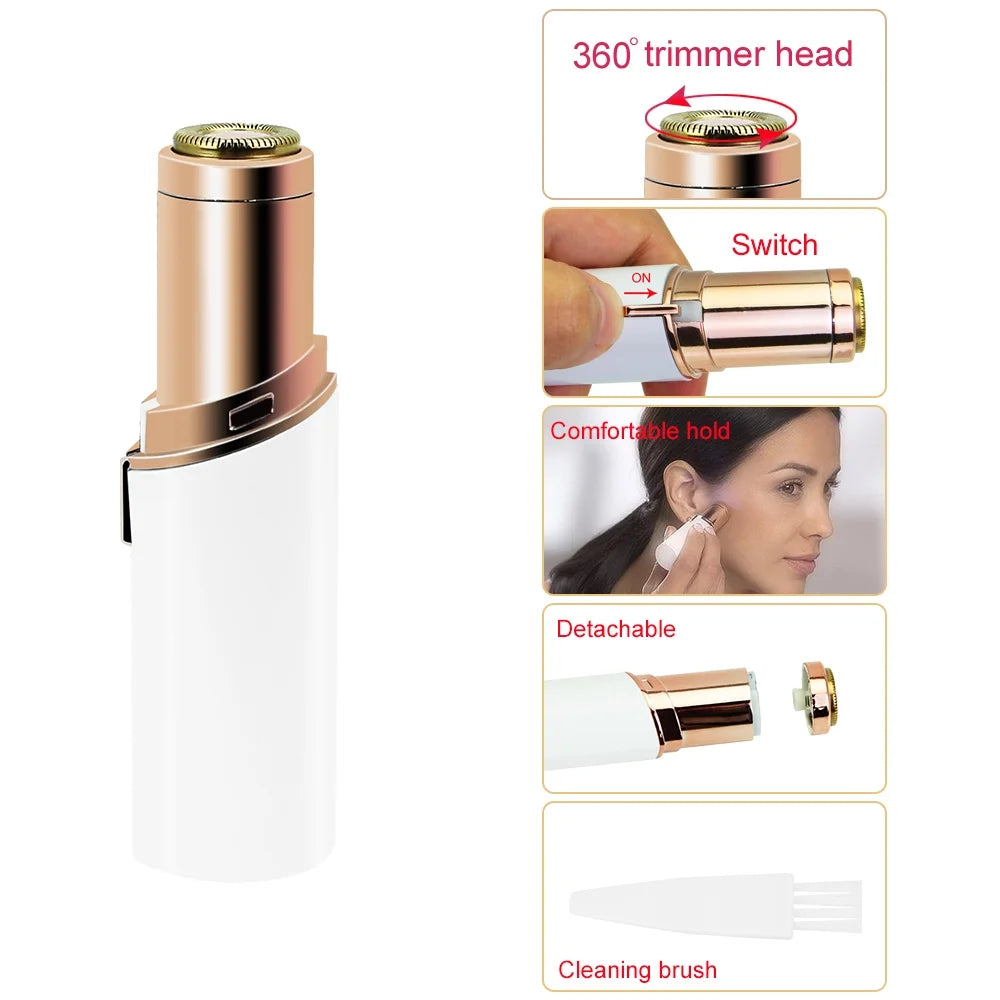 Facial Hair Remover Women Electric Facial Hair Shaver for Cheek, Armpit, Chin, and Full Body