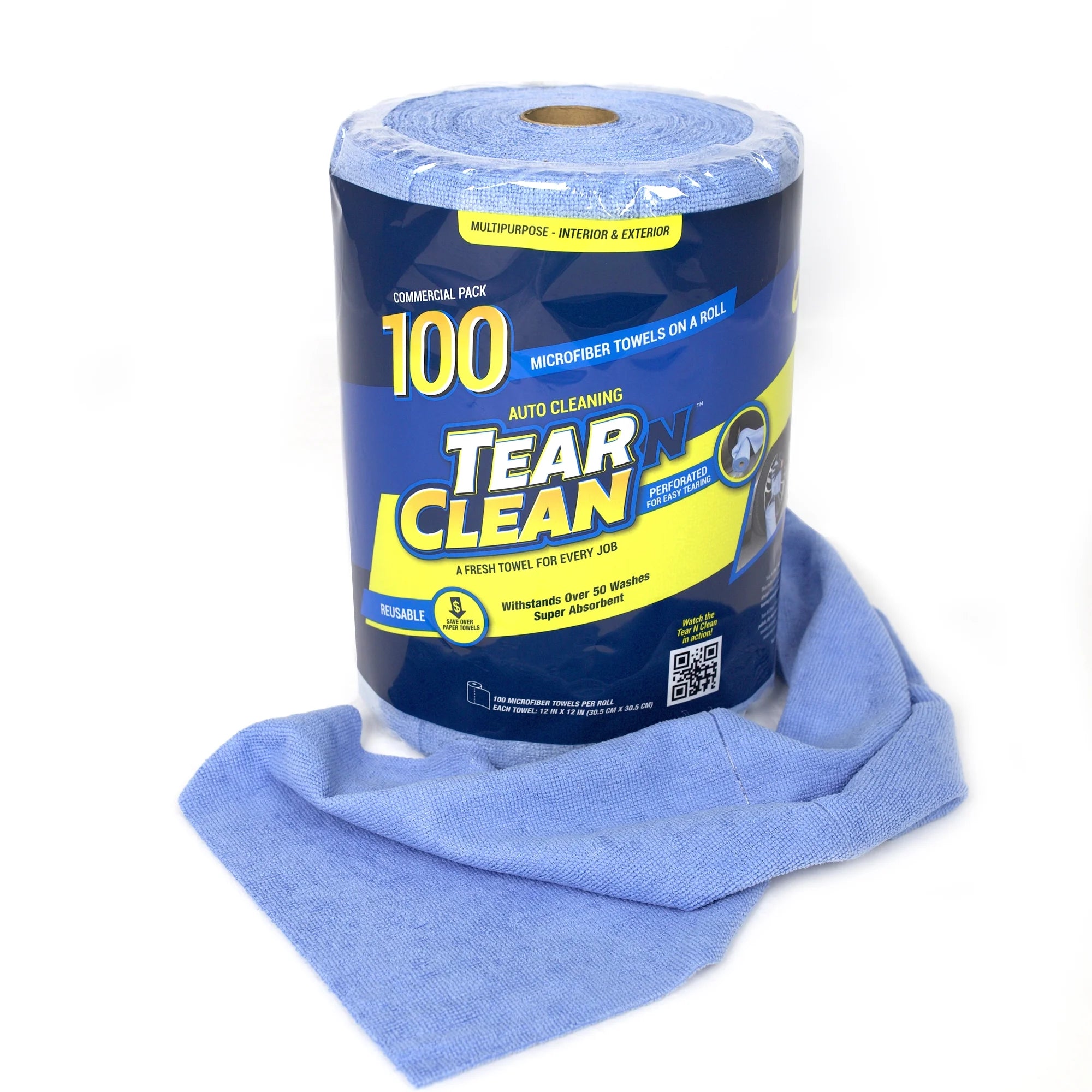 Tear N Clean Reusable Easy-Tear Microfiber Towels, 100 Pack., 12In. X 12In.