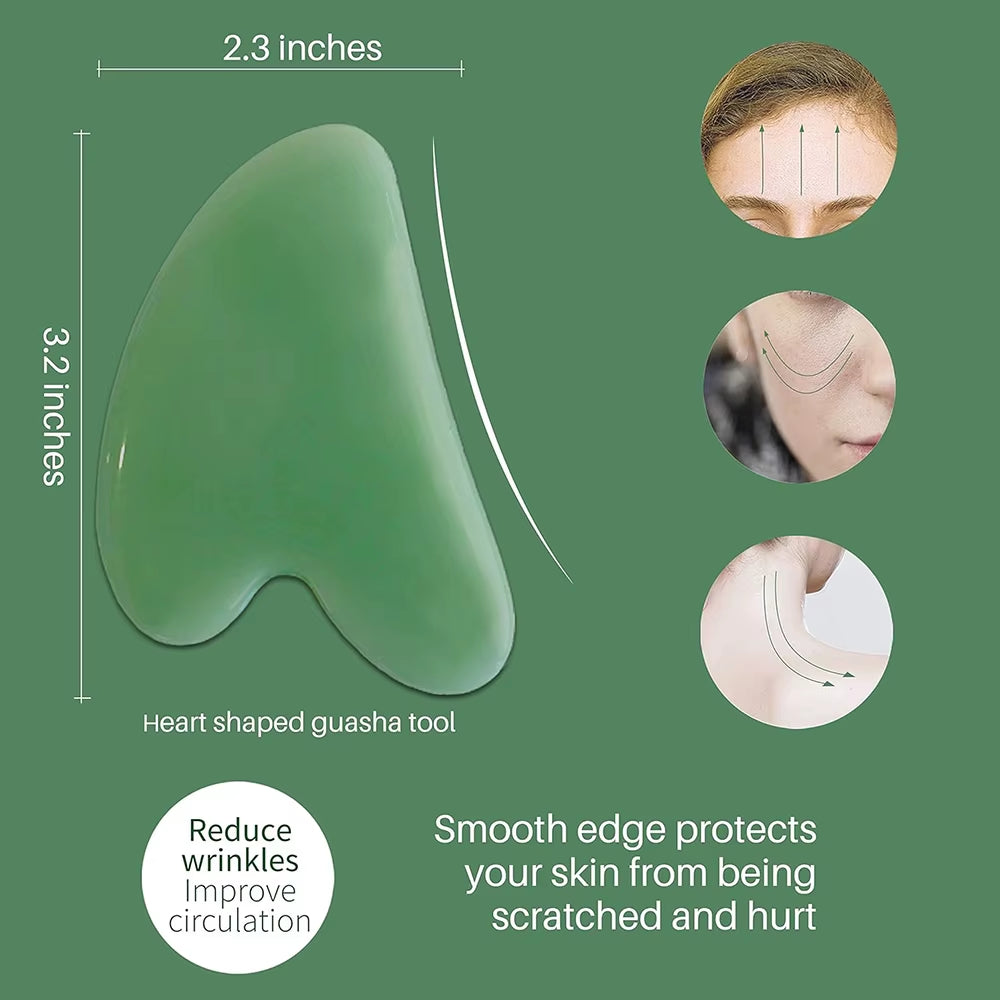 Pexmen Gua Sha Scraping Massage Tool Natural Resin Guasha Tool Massage Tools Set for Face Back & Neck Release Reduce Muscle Pain